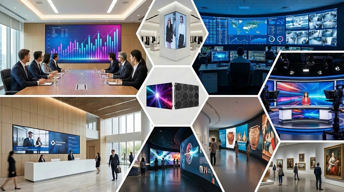 Indoor LED Video Wall 640x480mm P1.25-P2.5 - Front Service Fixed Installation Display Application scenarios