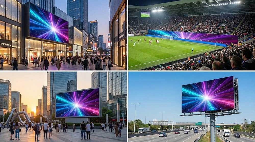 Outdoor LED Billboard 960x960mm P4-P10 - 10000 Nits High Brightness DOOH Display Application scenarios