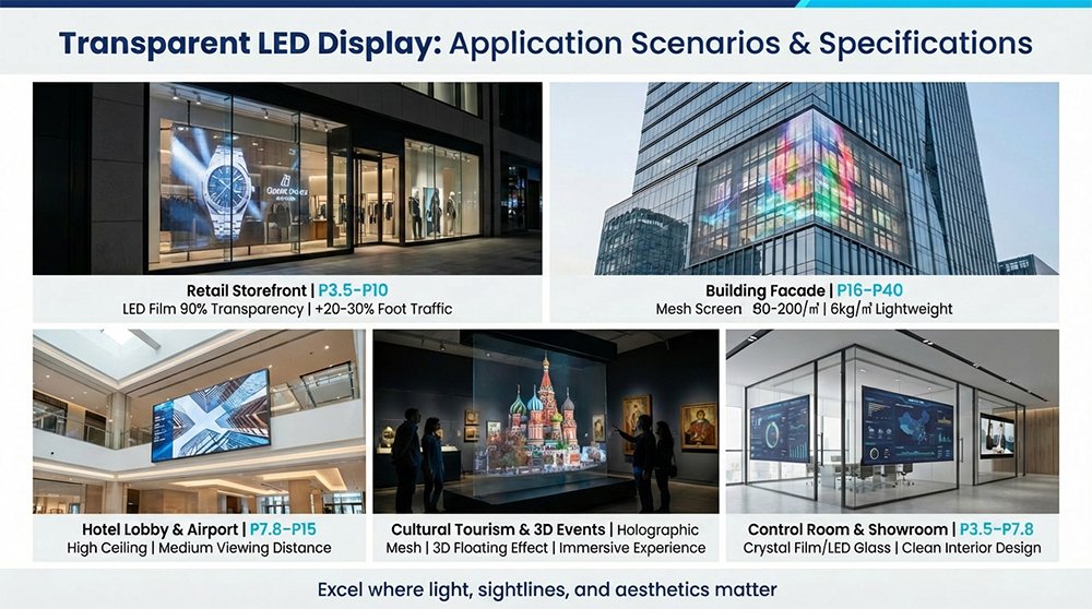 Transparent LED Display Applications Realistic Frameless