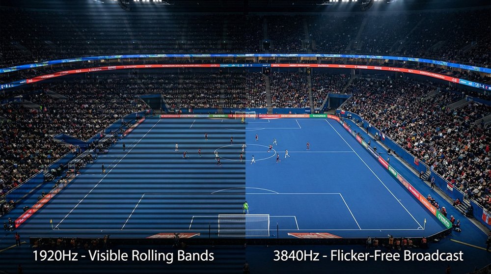 Figure 4-Broadcast Refresh Rate Comparison 1920Hz vs 3840Hz Figure 4-Broadcast Refresh Rate Comparison 1920Hz vs 3840Hz