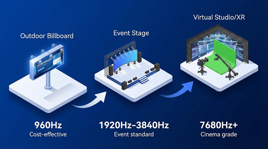 Understanding LED Screen Refresh Rate: The Complete Guide (1920Hz vs 3840Hz vs 7680Hz)