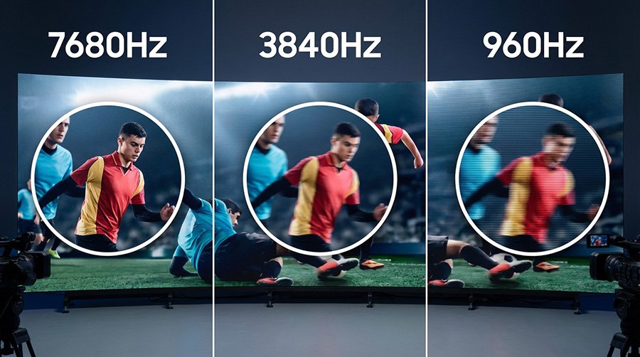 Camera-captured LED screen effect comparison Camera-captured LED screen effect comparison