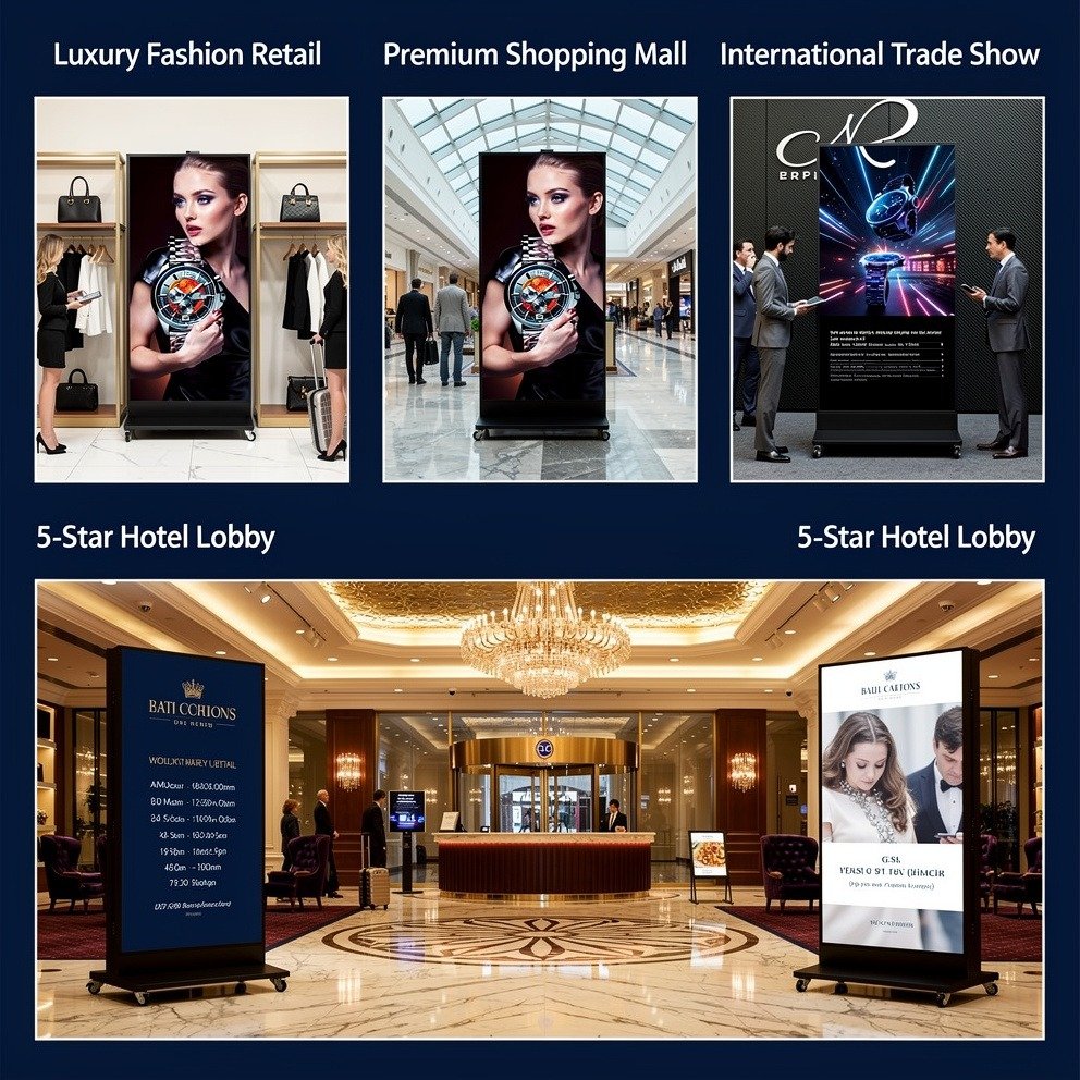 Foldable LED Poster Screen | Dual-Sided Advertising Display Application scenarios