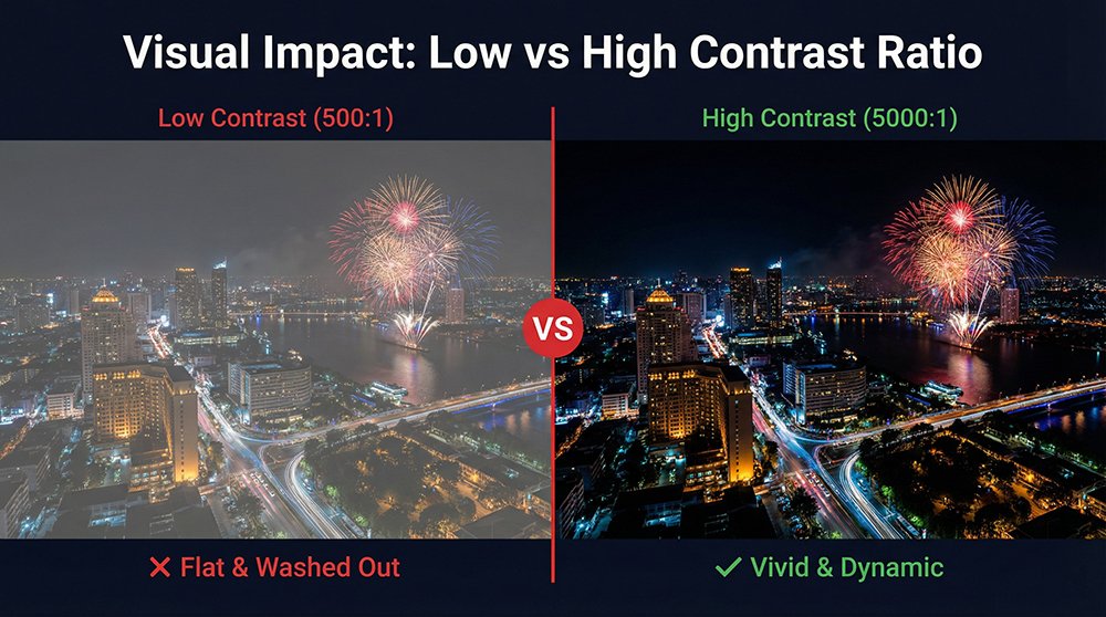 Figure 2 - Visual Comparison Low vs High Contrast