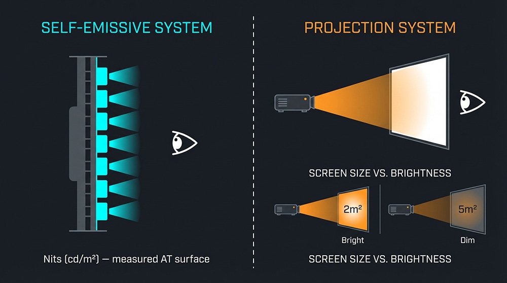 Infographic 2 Self Emissive vs Projection System Comparison