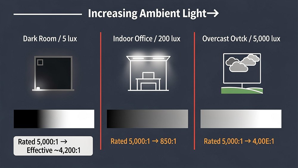 Figure 8 - Ambient Light Destroys Contrast
