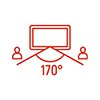 170° wide viewing angle
